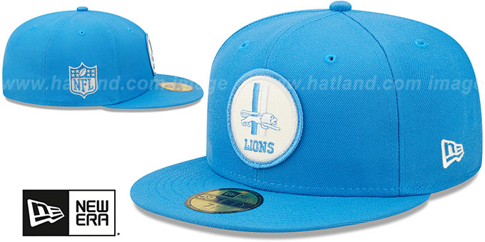Lions '2022 NFL THROWBACK SIDELINE' Blue Fitted Hat by New Era