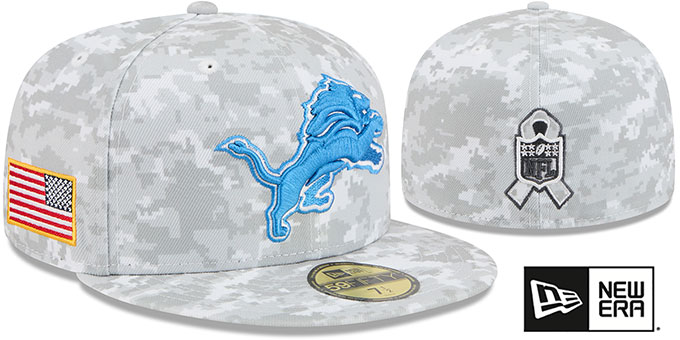 Lions '2025 SALUTE-TO-SERVICE' Snow White Digital Fitted Hat by New Era