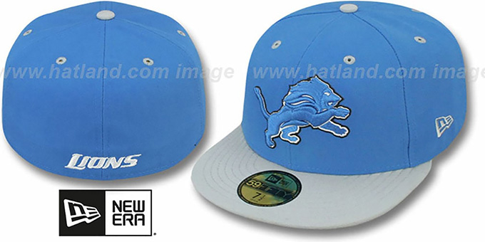 Lions 'NFL 2T-TEAM-BASIC' Blue-Grey Fitted Hat by New Era