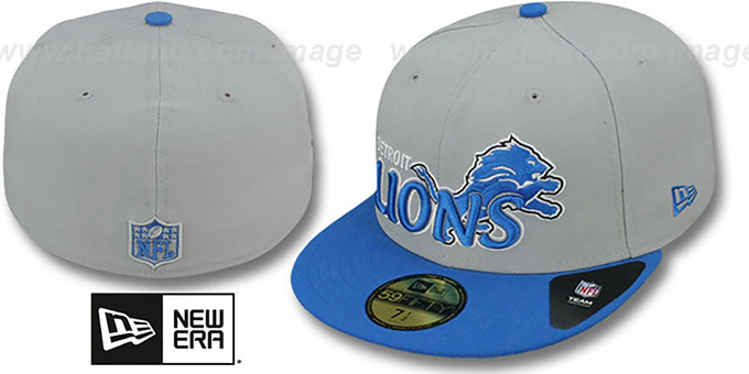 Lions 'NFL-TIGHT' Grey-Blue Fitted Hat by New Era