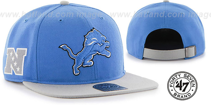 Lions 'SUPER-SHOT STRAPBACK' Blue-Grey Hat by Twins 47 Brand