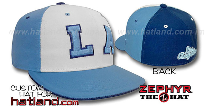 Los Angeles 'PINWHEEL' White-Columbia-Navy Fitted Hat