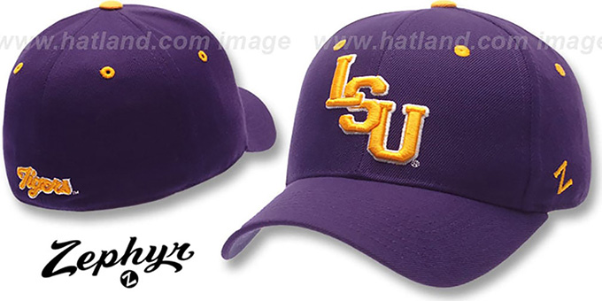 LSU 'DH' Fitted Hat by Zephyr - purple