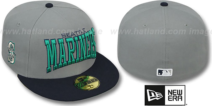 Mariners 'PRO-ARCH' Grey-Navy Fitted Hat by New Era