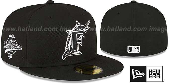 Marlins 1997 'WORLD SERIES SIDE-PATCH UP' Black-White Fitted Hat by New Era