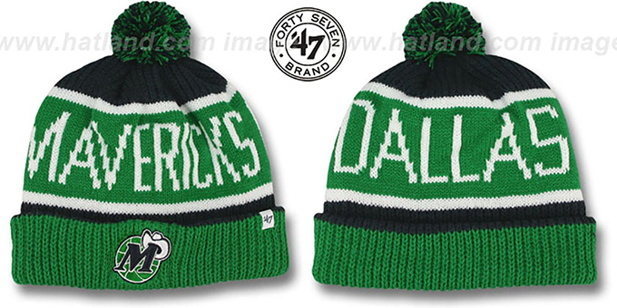 Mavericks 'THE-CALGARY' Green-Navy Knit Beanie Hat by Twins 47 Brand