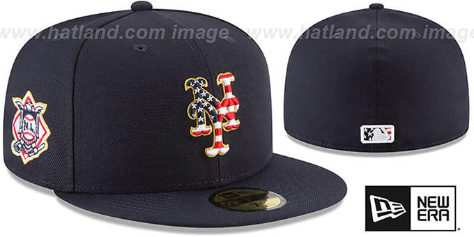 Mets '2018 JULY 4TH STARS N STRIPES' Navy Fitted Hat by New Era