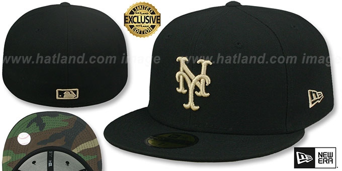 Mets 'ARMY CAMO-BOTTOM' Black Fitted Hat by New Era