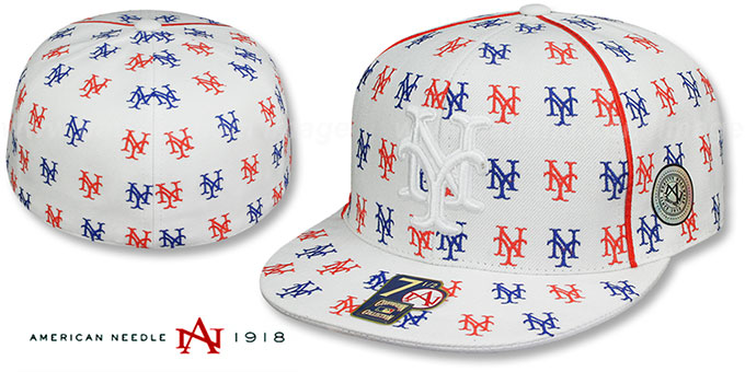 Mets 'DICE ALL-OVER' White Fitted Hat by American Needle