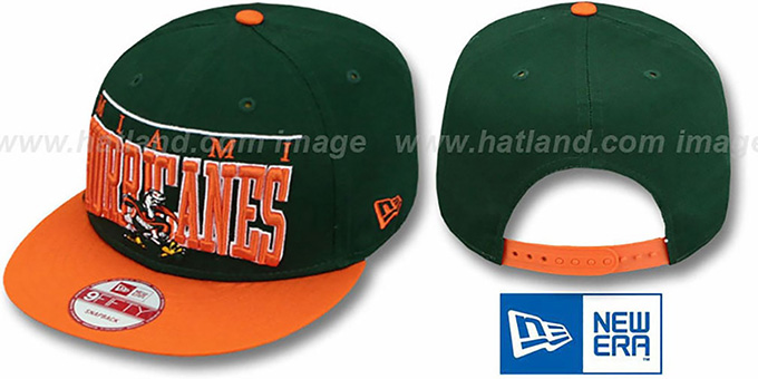 Miami 'LE-ARCH SNAPBACK' Green-Orange Hat by New Era