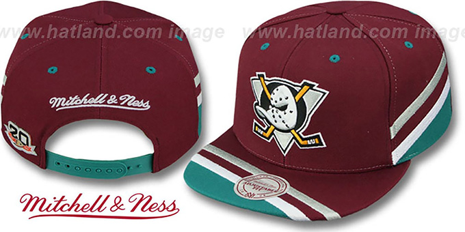 Mighty Ducks 'TEAM JERSEY SNAPBACK' Plum Hat by Mitchell and Ness