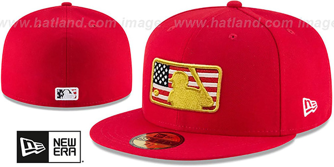 MLB Umpire '2018 JULY 4TH STARS N STRIPES' Red Fitted Hat by New Era