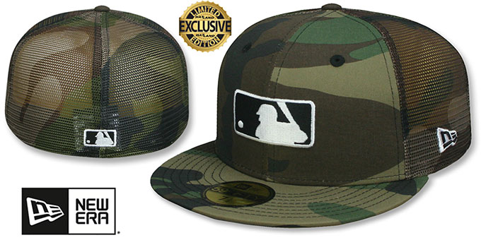 MLB Umpire 'BATTING PRACTICE TRUCKER' Army Camo Fitted Hat by New Era