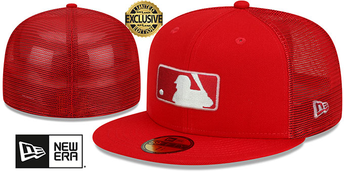 MLB Umpire 'BATTING PRACTICE TRUCKER' Red Fitted Hat by New Era