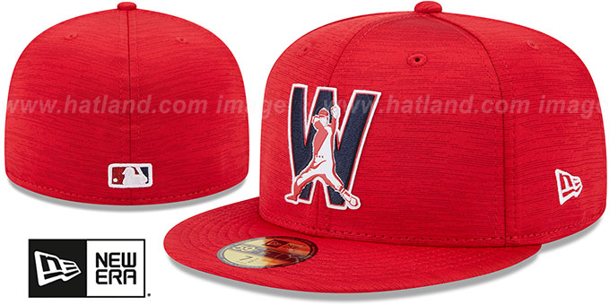 Washington Nationals 2023 CLUBHOUSE Heather Red Fitted Hat