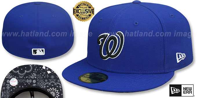 Nationals 'BLACKDANA BOTTOM' Royal Fitted Hat by New Era