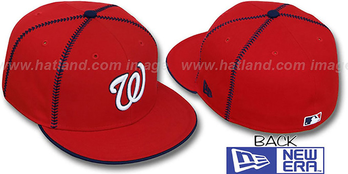 Nationals 'CURVE-BALL' Red Fitted Hat by New Era