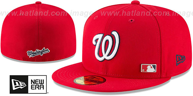 Nationals 'FLAWLESS PINNED-UP' Red Fitted Hat by New Era