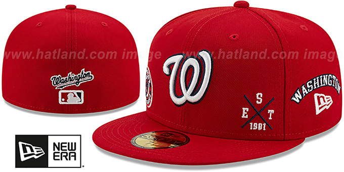 Nationals 'MULTI-AROUND' Red Fitted Hat by New Era