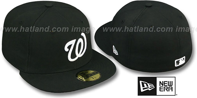 Nationals 'TEAM-BASIC' Black-White Fitted Hat by New Era