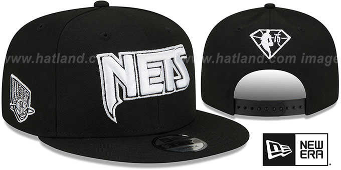 Nets 'DIAMOND 75 CITY-SERIES SNAPBACK' Black-White Hat by New Era