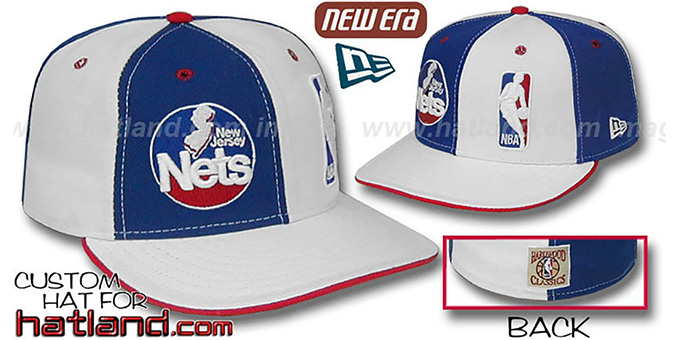 Nets DW OLD-SCHOOL 'LOGOMAN' Royal-White Fitted Hat