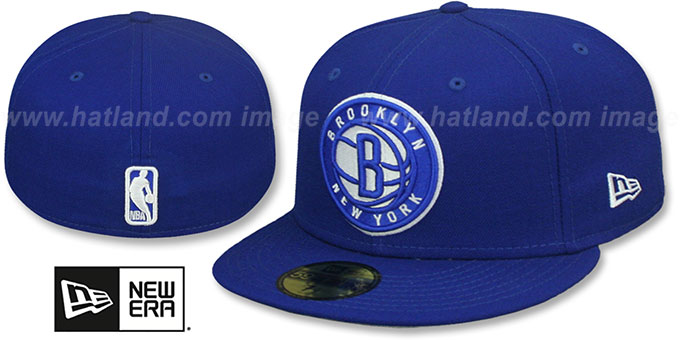 Nets 'NBA TEAM-BASIC' Royal-White Fitted Hat by New Era