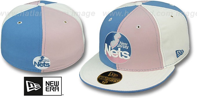 Nets 'PINWHEEL' Columbia-Pink-White Fitted Hat by New Era