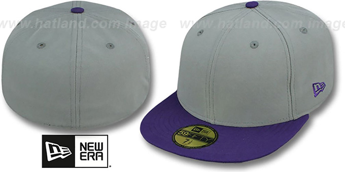 New Era '2T 59FIFTY-BLANK' Grey-Purple Fitted Hat