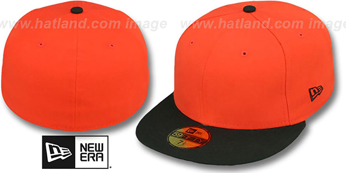 New Era '2T 59FIFTY-BLANK' Orange-Black Fitted Hat