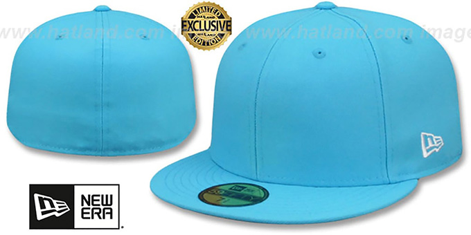 New Era '59FIFTY-BLANK' Neon Blue Fitted Hat