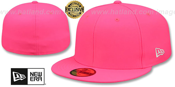 New Era '59FIFTY-BLANK' Neon Pink Fitted Hat