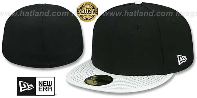 New Era '59FIFTY-BLANK PATENT VIZA' Black-White Fitted Hat