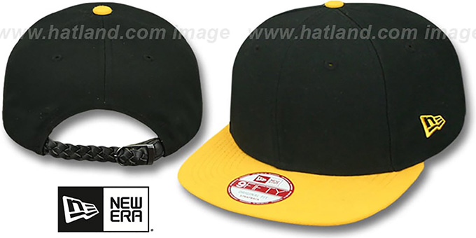 New Era 'BLANK STRAPBACK' Black-Gold Adjustable Hat