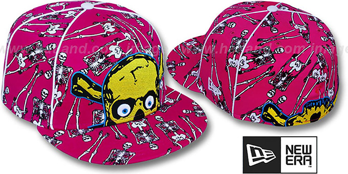 New Era 'C MY SKULL' Magenta Fitted Hat