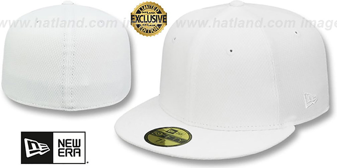 New Era 'DIAMOND TECH 59FIFTY-BLANK' White Fitted Hat