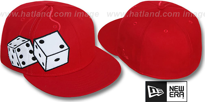 New Era 'FUZZY DICE' Red-White Fitted Hat