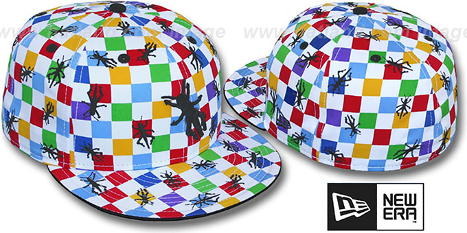 New Era 'GRASSHOPPER CHECKERS' White-Multi Fitted Hat