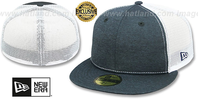 New Era 'MESH-BACK 59FIFTY-BLANK' Navy Shadow Tech-White Fitted Hat
