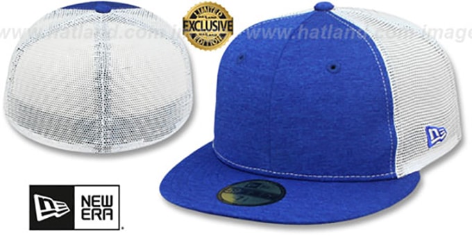 New Era 'MESH-BACK 59FIFTY-BLANK' Royal Shadow Tech-White Fitted Hat