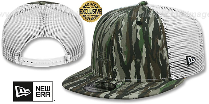 New Era 'MESH-BACK BLANK SNAPBACK' Reeltree-White Adjustable Hat