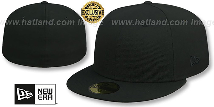New Era 'TONAL 59FIFTY-BLANK' Solid Black Fitted Hat