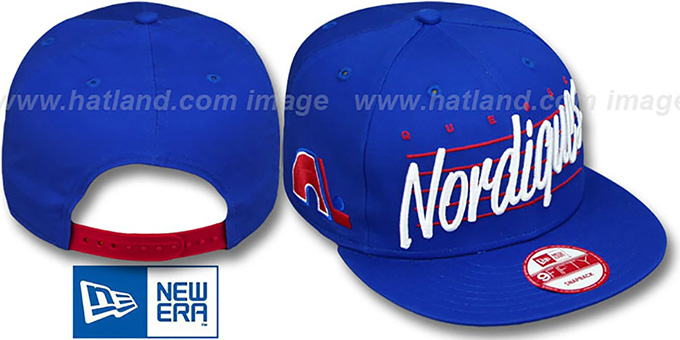 Nordiques 'SCRIPTLINER SNAPBACK' Royal Adjustable Hat by New Era