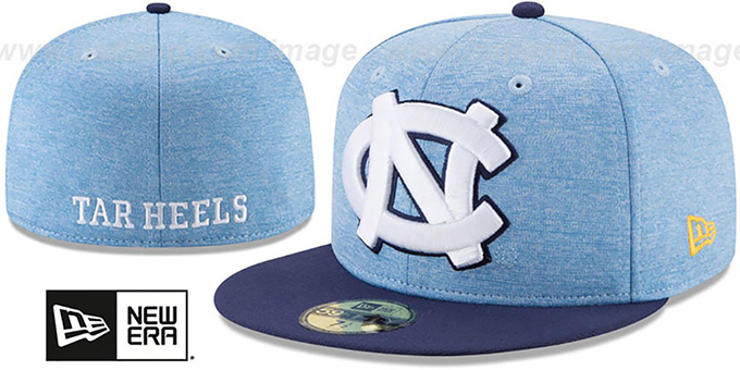 North Carolina 'HEATHER-HUGE' Sky-Navy Fitted Hat by New Era