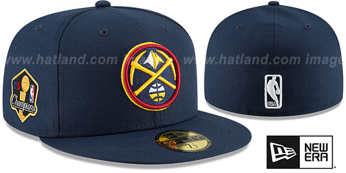 Nuggets '2023 NBA FINALS CHAMPIONS' Navy Fitted Hat by New Era