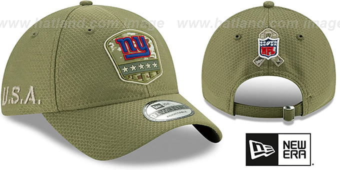 NY Giants '2019 SALUTE-TO-SERVICE STRAPBACK' Olive Hat by New Era