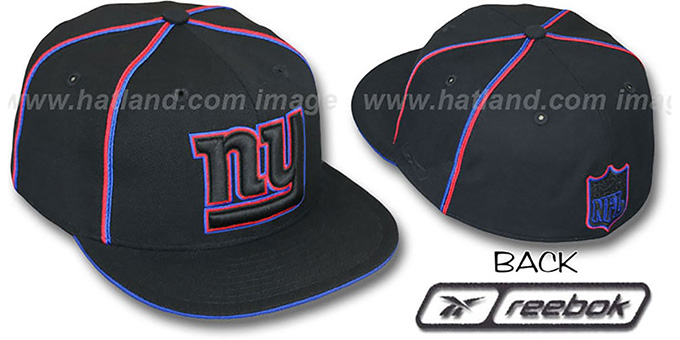NY Giants 'BLACK SOUTACHE' Fitted Hat by Reebok