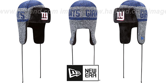 NY Giants 'FROSTWORK TRAPPER' Royal Knit Hat by New Era