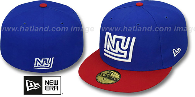 NY Giants 'NFL 2T THROWBACK TEAM-BASIC' Royal-Red Fitted Hat by New Era
