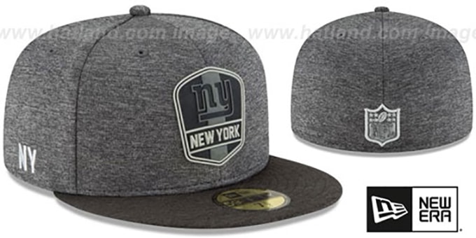 NY Giants 'ROAD ONFIELD STADIUM' Charcoal-Black Fitted Hat by New Era